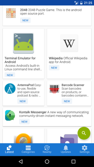 Screenshot of F-Droid